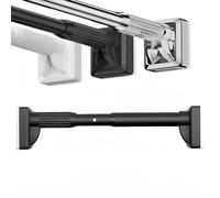 Tringle à rideau de douche extensible sans perçage 40-500 cm Tringle de tension télescopique 33 mm de diamètre en acier inoxydable pour salle de bain et armoire (Noir)