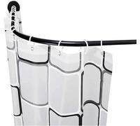 Tringle à rideau de douche incurvée réglable en forme de L sans perçage - Barre de tension extensible antirouille - Solution d'angle de salle de bain pour une installation facile et une optimisation