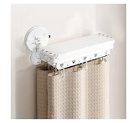 Tringle à rideau de douche pliable réglable, montage mural, sans perçage, design rétractable pour salle de bain, dortoir, séparateur de chambre d'hôtel