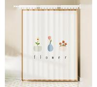 Tringle à rideau de douche pliable réglable sans perçage antirouille réglable avec rideaux de douche inclus Idéal pour salle de bain et magasin de vêtements