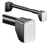 Tringle à Rideau de Douche Réglable 40-490cm, Tringle télescopique sans perçage, ne rouille jamais Tringle à rideau extensible pour rideaux de salle de bain et chambre à coucher(Gris,410-490cm)
