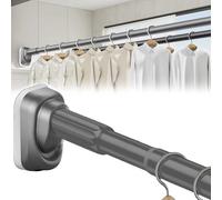 Tringle à rideau de douche réglable 40-500 cm, télescopique extensible pour douche, fenêtres, armoire, Ø 32 mm, gris, 210-300 cm, durable, installation facile, design peu encombrant