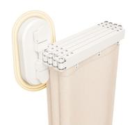 Tringle à rideau de douche réglable en forme de L avec ventouses pour installation sans perçage, design pliable et rétractable pour salle de bain baignoire (abricot, 102 cm)