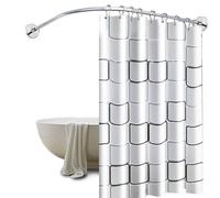 Tringle à rideau de douche réglable en forme de U - Barre d'angle extensible en acier inoxydable pour salle de bain, baignoire et dressing - Design peu encombrant, résistant à la rouille, installation