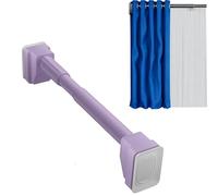 Tringle à rideau de douche réglable sans perçage de 40 à 500 cm en antidérapant, Tringle à rideaux, Tringle télescopique pour Porte Salle de Bains Fenêtres(La couleur violette,160-250cm)
