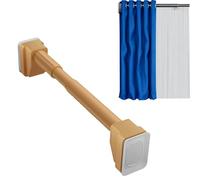 Tringle à rideau de douche réglable sans perçage de 40 à 500 cm en antidérapant, Tringle à rideaux, Tringle télescopique pour Porte Salle de Bains Fenêtres(Jaune,260-350CM)