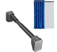 Tringle à rideau de douche réglable sans perçage de 40 à 500 cm en antidérapant, Tringle à rideaux, Tringle télescopique pour Porte Salle de Bains Fenêtres(Gris,360-450cm)