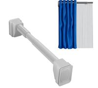 Tringle à rideau de douche réglable sans perçage de 40 à 500 cm en antidérapant, Tringle à rideaux, Tringle télescopique pour Porte Salle de Bains Fenêtres(Blanc,410-500cm)
