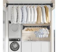 Tringle à rideau de douche réglable - Tringle robuste pour salle de bain, cuisine et placard - Installation sans perçage - Antirouille, peu encombrant et facile à utiliser