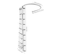 Tringle à rideau de douche ronde en forme de U en acier inoxydable sans perçage - Barre de rideau de douche réglable - Convient pour salle de bain, toilettes, dressing