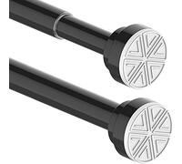 Tringle à rideau de douche sans perçage en acier inoxydable pour salle de bain, baignoire, porte, jardin - 185 à 250 cm - Noir uni