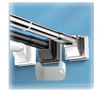 Tringle à rideau de douche télescopique 40-500 cm, sans perçage, 33 mm, en acier inoxydable, antidérapante, accessoire de salle de bain avec plateau (noir, 160-250 cm)