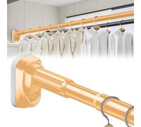 Tringle à rideau de douche télescopique réglable de 40 à 500 cm pour douche, fenêtres, armoire, Ø 32 mm, design extensible (jaune, 70-120 cm)