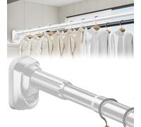 Tringle à rideau de douche télescopique réglable de 40 à 500 cm pour douche, fenêtres et placard, Ø 32 mm, extensible, blanc (260-350 cm)