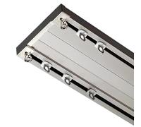 Tringle à rideau de douche télescopique réglable en aluminium double rail robuste et facile à installer, séparateur de pièce silencieux pour salle de bain et espace de vie