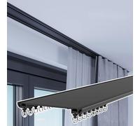 Tringle à rideau de douche télescopique réglable en métal robuste à double rail Installation facile Montage au plafond Idéal pour la décoration de salle de bain et gain de place