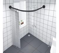 Tringle à rideau de douche télescopique réglable et robuste, installation facile, en acier inoxydable 304, sans perçage, pour salle de bain, baignoire, angle réglable et extensible, barre de