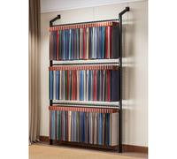 Tringle à rideau de douche télescopique réglable pour salle de bain, robuste et facile à installer, présentoir mural réglable à 3 niveaux pour échantillons de tissu - Organiseur de cartes de