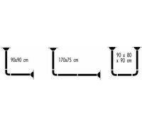 Tringle À Rideau De Douche Universelle Blanche En Aluminium Fini En 3 Variantes