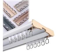 Tringle à rideau de plafond à double voie, silencieuse et robuste, idéale pour le salon, la salle de bain, l'extérieur, l'hôpital, séparateur d'intimité - Blanc, 2,1 m