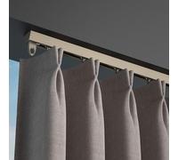 Tringle à Rideau de Plafond Couleur Champagne, système de Rail Simple en Aluminium Robuste pour Rideaux de Douche, cloison de séparation coulissante (Couleur : perforée, Taille : 220 cm/7,2 pi/86 po)