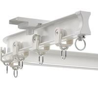 Tringle à rideau de plafond flexible de qualité supérieure - Tringle de séparation de pièce en aluminium robuste avec kit complet pour douche et baie vitrée - Blanc 2 m