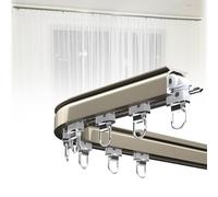 Tringle à rideau de plafond réglable en aluminium de 3 m - Kit de montage mural ou de plafond pour baies vitrées - Comprend un tourne-rail - Parfait pour des solutions de rideaux élégantes