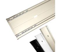 Tringle à rideau de plafond ultra fine en aluminium - 370 cm avec poulie silencieuse - Parfait pour salon, chambre à coucher, salle de bain - Finition champagne élégante pour solutions d'intimité