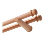 Tringle à rideau double de style rustique moderne, tringle à rideau en bois massif avec embouts, rail silencieux de 29 mm de diamètre, convient aux fenêtres intérieures.(120cm(47.2in))