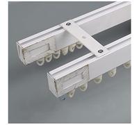 Tringle À Rideau Double En Aluminium, Rail Robuste Pour Rideaux Monté Au Plafond Ou Au Mur, Pour Des Espaces De 1m À 5m, Avec Supports, Poulies Et Accessoires De Montage ( Color : White-A , Size : 2m/