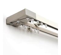 Tringle à rideau double murale de 1,5 m avec supports et rouleaux - Séparateur de pièce élégant pour salon et chambre à coucher (couleur : A) - Design durable et polyvalent