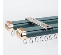 Tringle À Rideau Double Piste 1,50mm D'épaisseur - Système De Rail De Rideau En Aluminium À Glissement Silencieux Pour Séparateur De Pièce, Montage Au Plafond Ou Au Mur(Blue Ceiling,270cm(2*135cm))