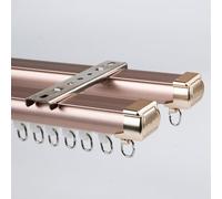 Tringle à rideau double robuste de 1,6 m pour montage au plafond/mur en aluminium pour séparateur de pièce Rose Longueur 5,2 m Idéal pour la maison, le bureau et les espaces événementiels