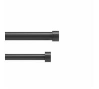 Umbra Cappa Double Tringle À Rideaux Extensible, 2,5cm, 168-305cm, 4 Embouts, Supports Muraux et Matériel De Fixation Inclus, Acier, Noir Brossé