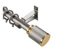 Tringle à rideau en alliage d'aluminium épaissie, silencieuse et perforée, rail de chambre gris monté sur le côté, ensemble de glissières de tringle romaine moderne simple(220cm(86.61in))
