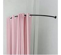Tringle à Rideau en Métal - Tringle à Rideau D’Angle pour Cabine D’essayage - Tringle à Rideau en Métal Suspendue Murale - Tringle De Douche - Étagère à Rideau De, Black, 90x90cm