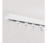 Tringle à Rideau En V Ultra-mince, Tringle Rideau De Plafond, Tringle Simple En Alliage D'aluminium, Installation Cachée, Tringle De Silence Pour Bureau, Maison, Séparation De P(Size:1.5M,Color:White)