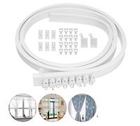Tringle à rideau flexible de 1 m, 2 m, 3 m, 4 m, 5 m, 6 m, tringle à rideau de plafond réglable, tringle de fenêtre pliable, design droit et incurvé, kit complet d'accessoires pour décoration