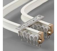 Tringle à rideau flexible en aluminium à double rail facile à plier pour montage au plafond droit et baie Idéal pour la décoration de la maison et du bureau Design réglable