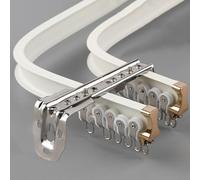 Tringle à rideau flexible en aluminium à double rail - Facile à plier pour montage au plafond droit et baie vitrée, solution de suspension polyvalente pour décoration d'intérieur
