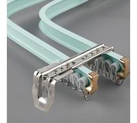 Tringle à rideau flexible en aluminium à double voie pour baies vitrées, tringle à rideau de douche durable, facile à plier, options droites ou incurvées, parfaite pour les espaces personnalisés