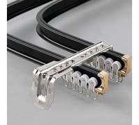 Tringle à rideau flexible en aluminium à double voie, tringle à rideau de douche durable pour baies vitrées, facile à plier, options droites ou incurvées, design résistant à la casse