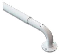 Tringle à rideau incurvée Kit barre dressing extensible longueur 80-120cm en métal Blanc mat D 16-19mm - Montage et fixation [235]