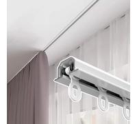 Tringle à rideau invisible encastrée blanche pour fenêtres et cloisons de séparation de pièce, système de poteau droit, longueur personnalisée, 400 cm, parfaite pour une décoration sans couture