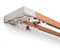 Tringle à Rideau Murale à Double Rail De Rail avec Support, Rouleau Et Embout, pour Séparateur De Pièce De Chambre à Coucher De Salon, D, 2.2m/7.2ft(1.1m*2)