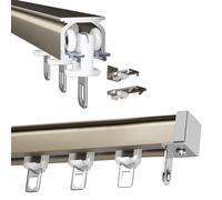 Tringle à rideau murale ou au plafond, système de rails coulissants en aluminium avec rouleaux pour chambre à coucher, douche, pergola extérieure - Solutions de rideaux polyvalentes.
