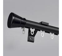 Tringle à rideau murale réglable et lisse pour rideau de douche coulissante et raccords coupables pour chambre à coucher et salle de bain (blanc 2,5 m, noir, 4 m)