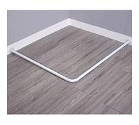 Tringle à Rideau pour Dressing - Tringle Métallique Murale - Étagère D’essayage D’Angle en Forme De L - Tringle à Rideau De Douche, White, 90x90cm