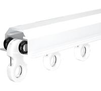 Tringle à rideau robuste à montage au plafond - Système de rail de rideau coulissant encastré pour placard de douche - Séparateur de pièce de 1,9 m à 5,7 m avec rouleaux lisses (3,2 m)