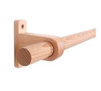 Tringle à rideau romaine en bois massif, cadre de support de tringle simple en bois, guide d'anneau romain, perforation de tringle à rideau, installation latérale supérieure, chambre à coucher(220cm)